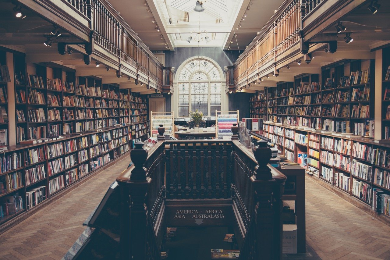 Library with books representing wisdom and learning